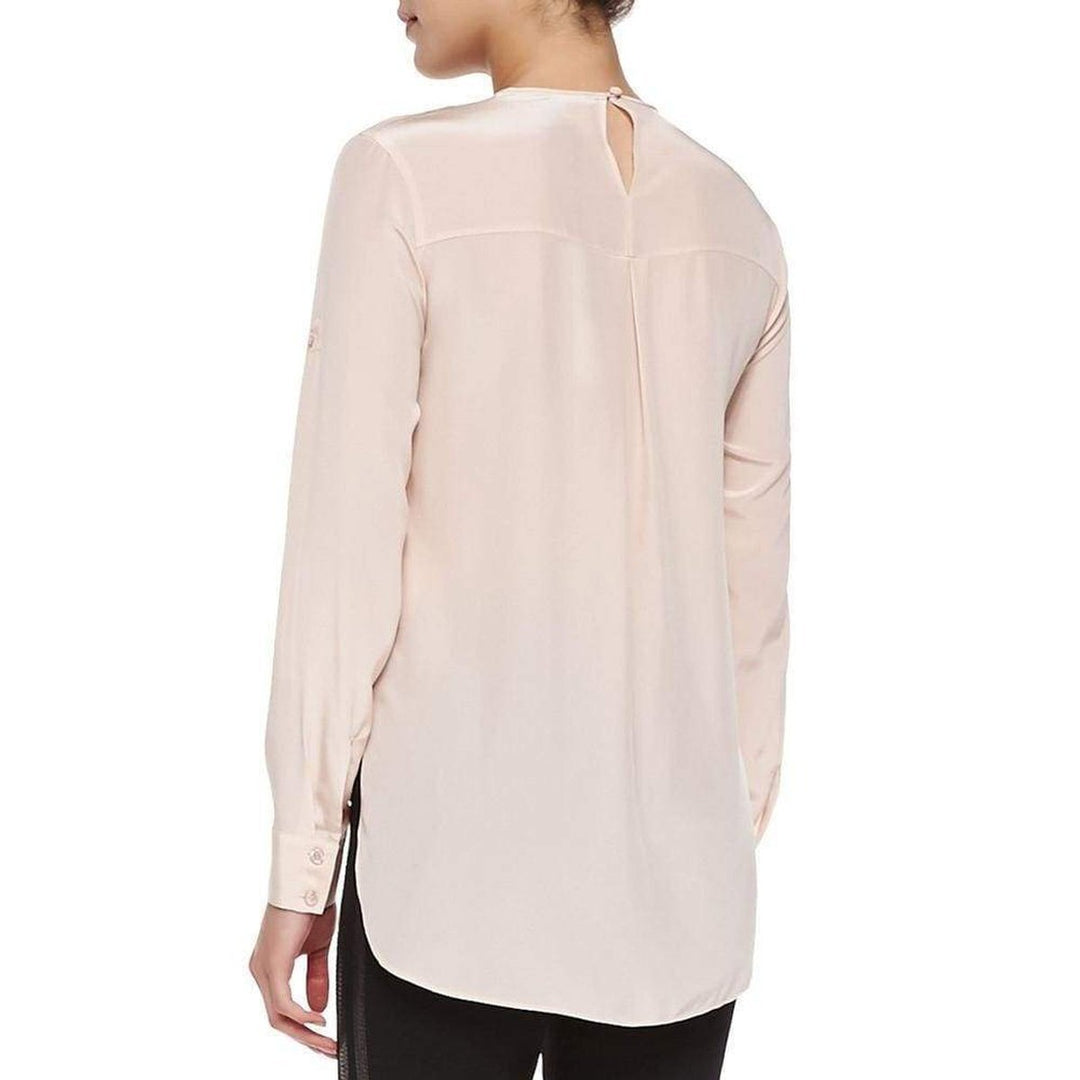 Marrisa Sheer-Inset Silk Blouse