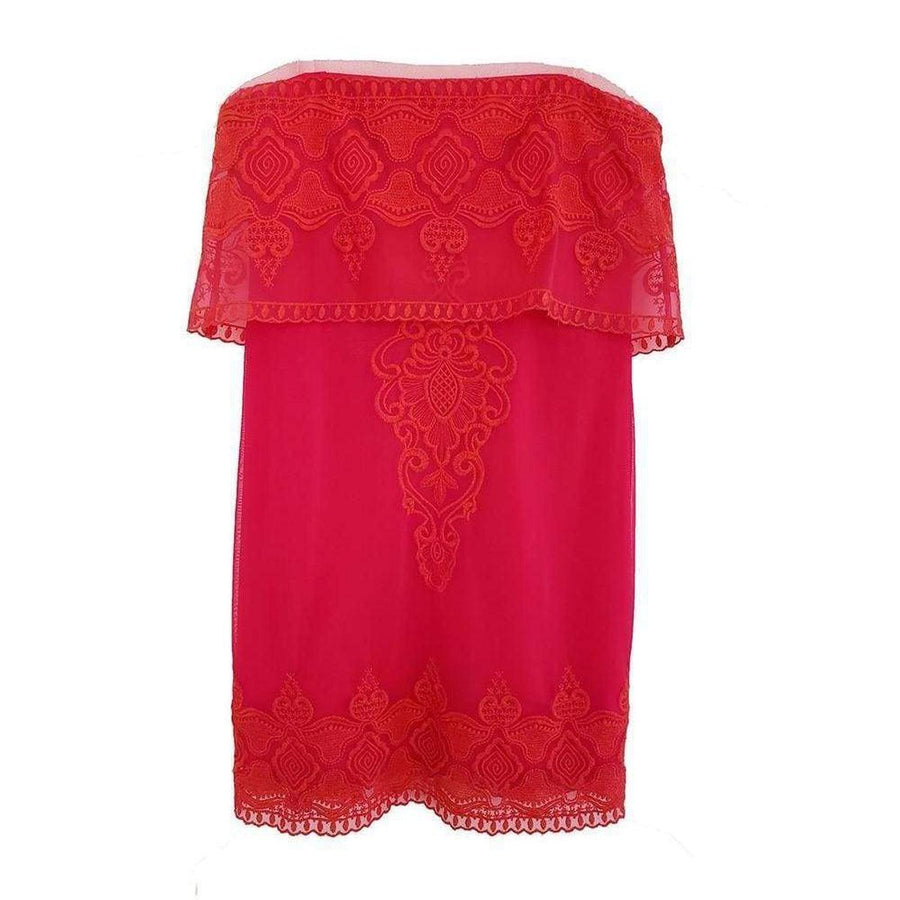 BCBGMAXAZRIA-Mayela Ruby Red Strapless Dress - Runway Catalog