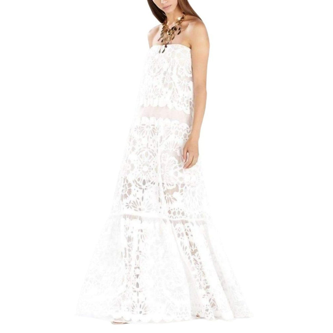 Strapless Bottom Ruffle Cotton Gown