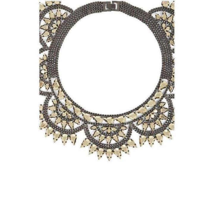 Metal-Spike Bib Necklace