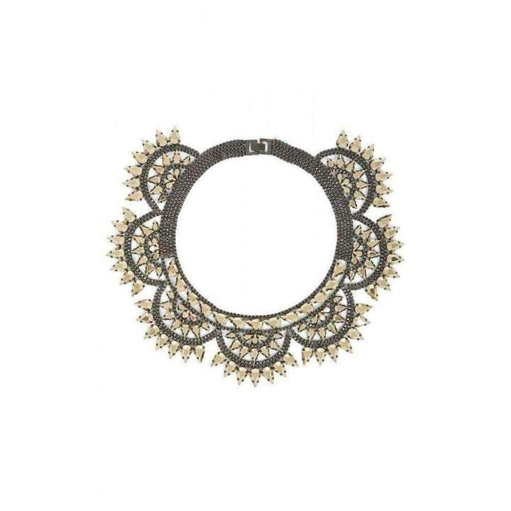 Metal-Spike Bib Necklace