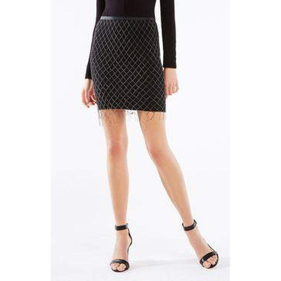 Metallic Belted Chain Skirt