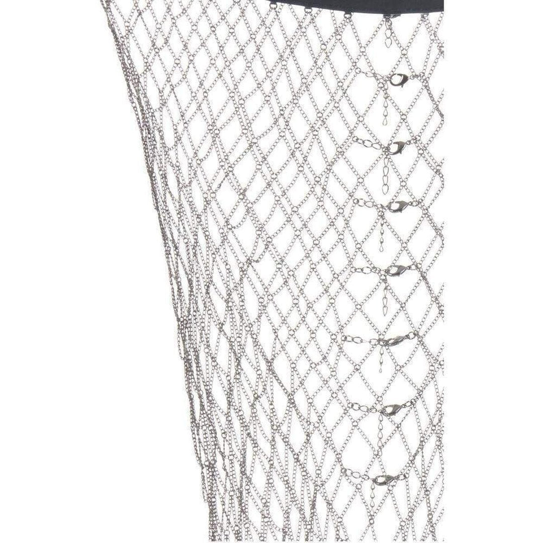 Metallic Belted Chain Skirt