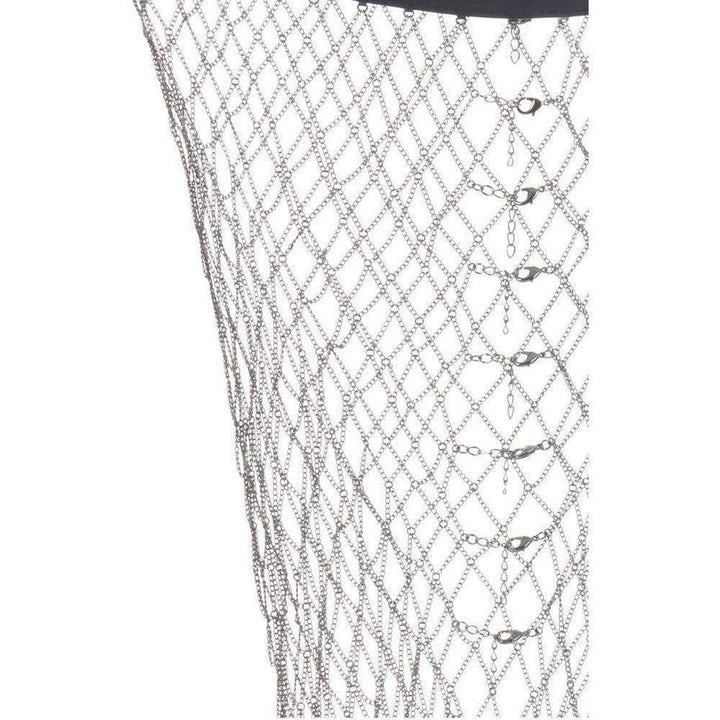 Metallic Belted Chain Skirt