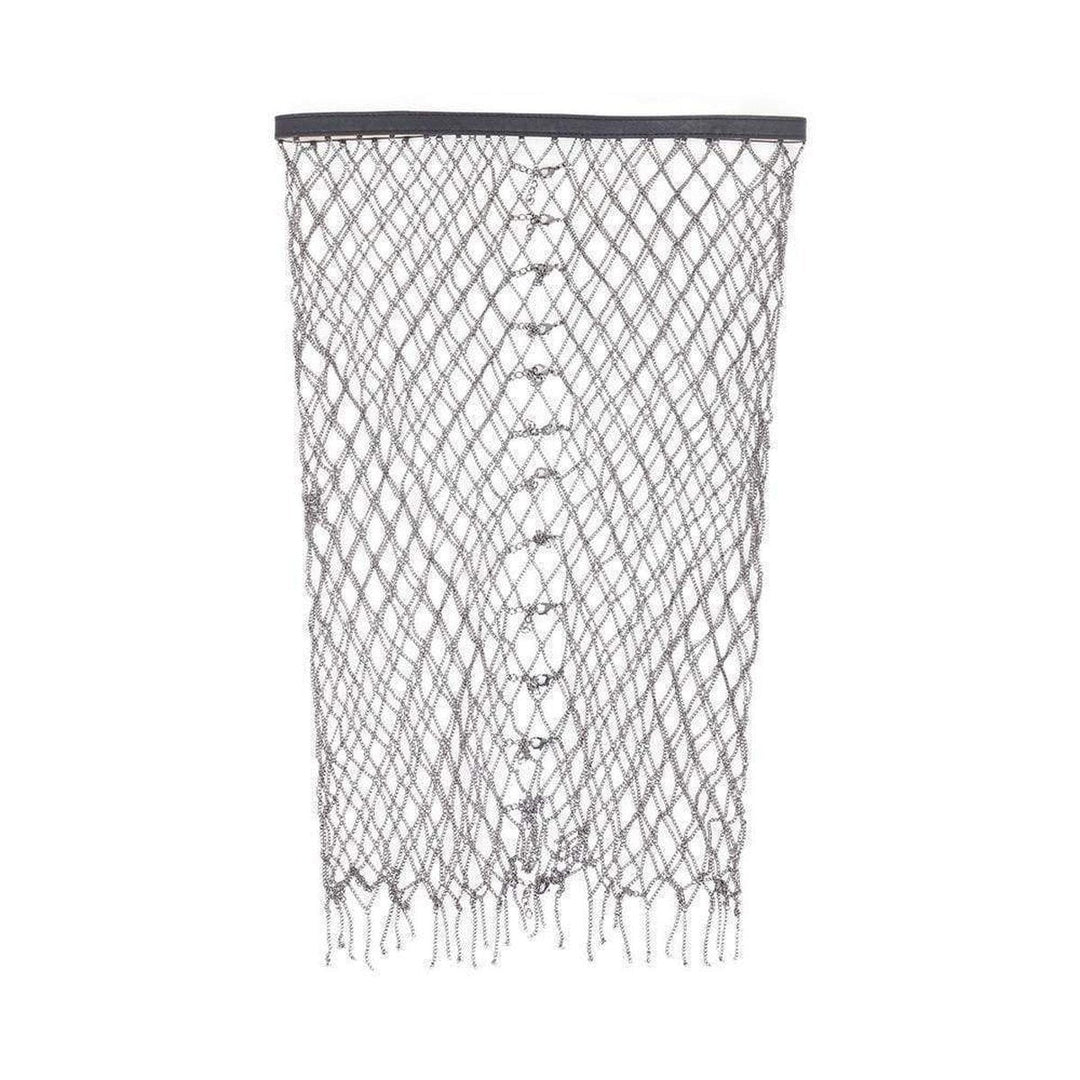 BCBGMAXAZRIA-Metallic Belted Chain Skirt - Runway Catalog