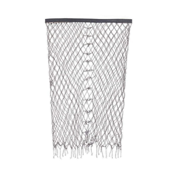 BCBGMAXAZRIA-Metallic Belted Chain Skirt - Runway Catalog