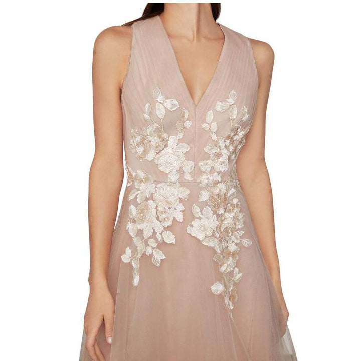 Metallic Lace Applique Gown