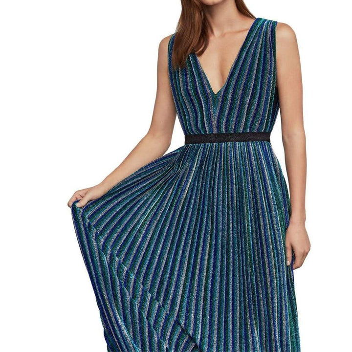 Metallic Pleated Gown
