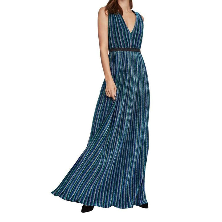 Metallic Pleated Gown