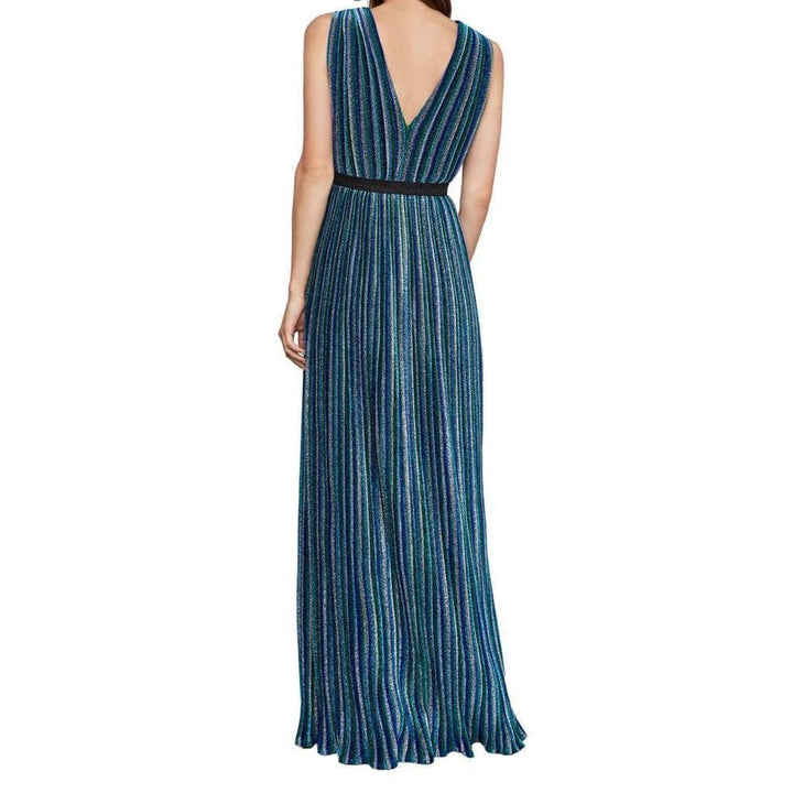 Metallic Pleated Gown