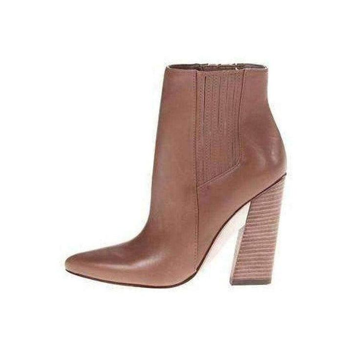 Metild Beige Leather High Heel Bootie