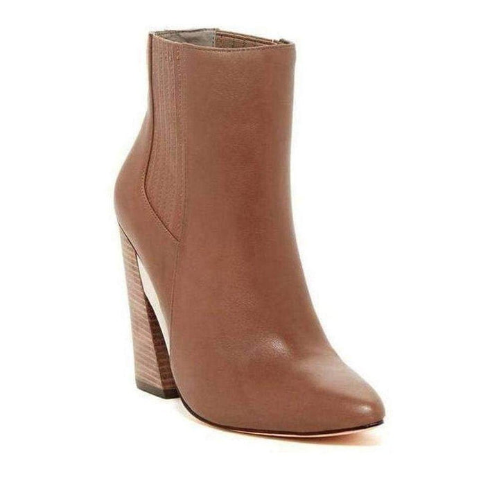 Metild Beige Leather High Heel Bootie