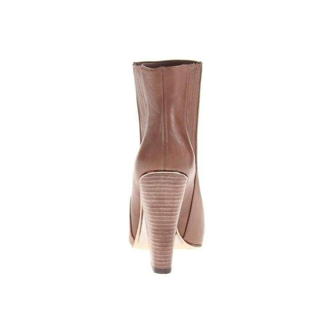 Metild Beige Leather High Heel Bootie