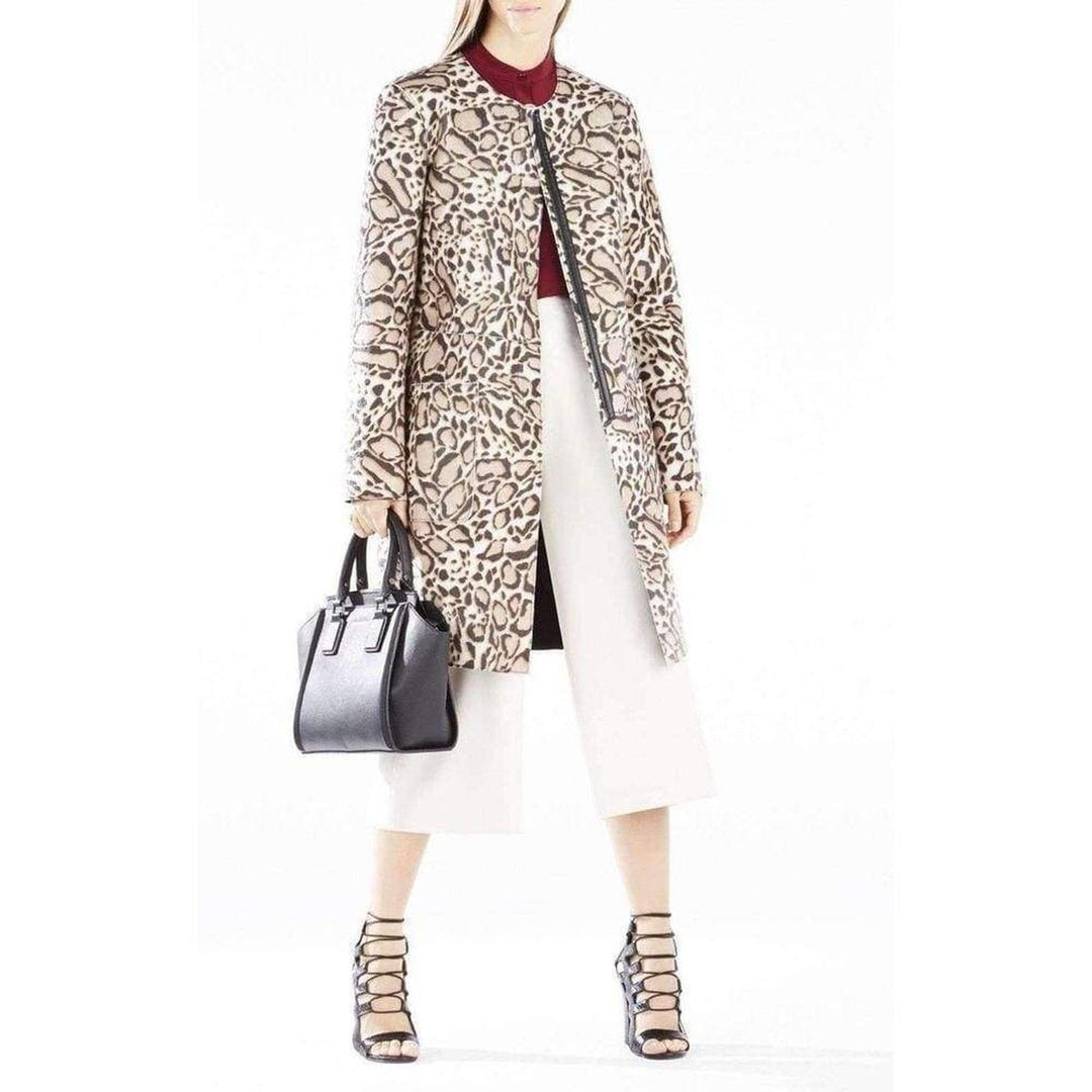 Mickie Ocelot Print Faux-Fur Coat