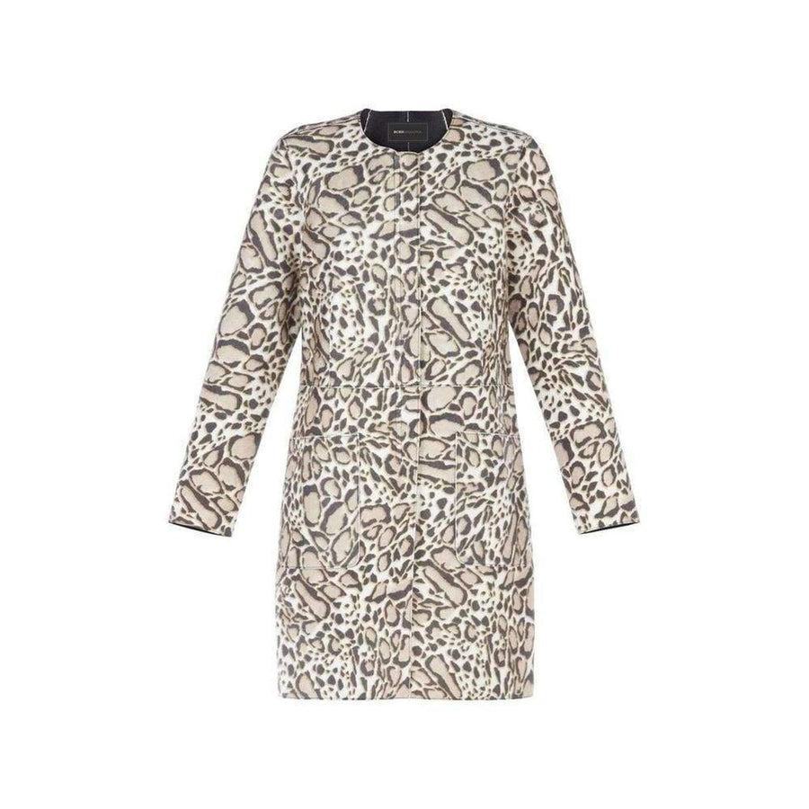 BCBGMAXAZRIA-Mickie Ocelot Print Faux-Fur Coat GPQ8C750-2Q7 - Runway Catalog