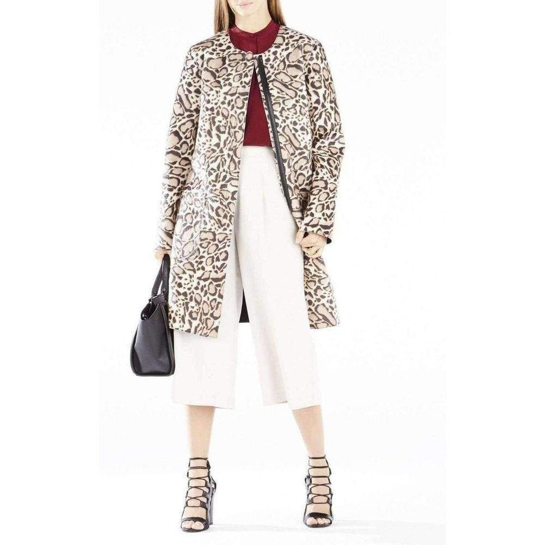 Mickie Ocelot Print Faux-Fur Coat