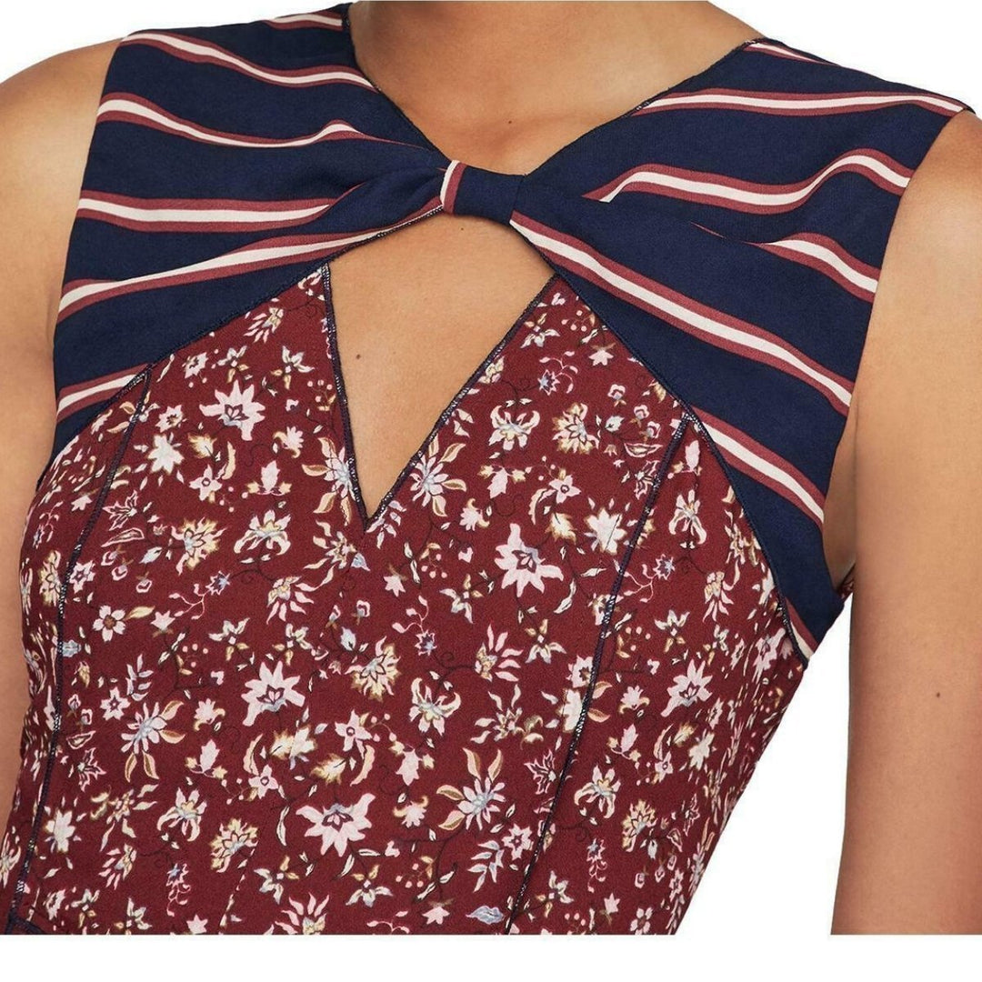 Mixed-Print Asymmetric Dress