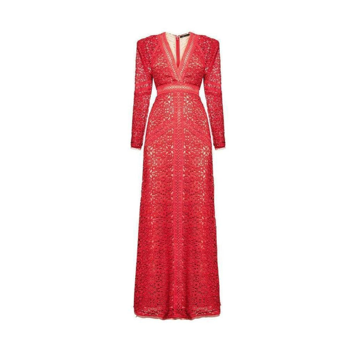 BCBGMAXAZRIA-Mosaic Lace Maxi Dress - Runway Catalog