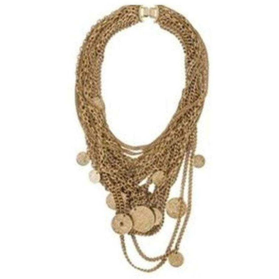 BCBGMAXAZRIA-Multilayered Antique Coin Necklace - Runway Catalog