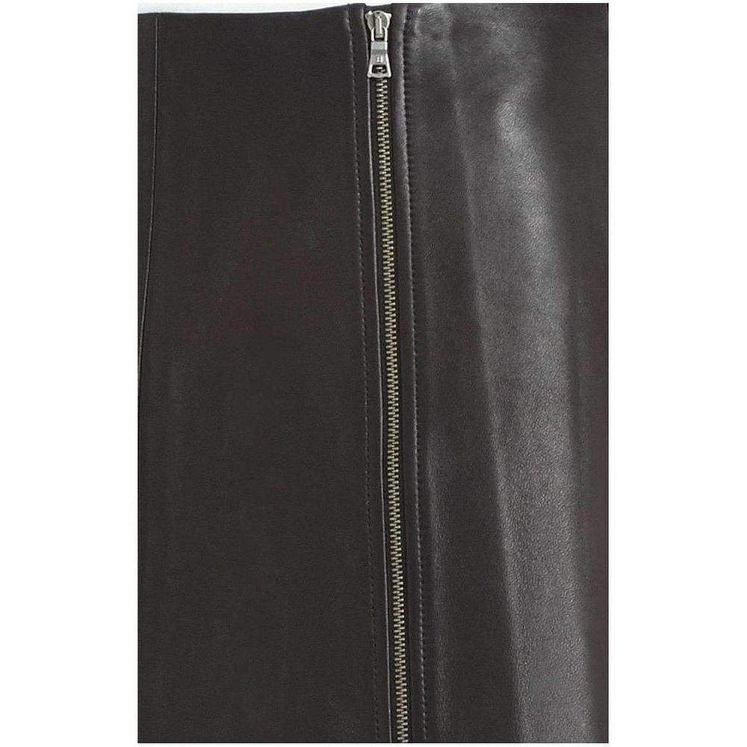 Myra Double Zipped Leather Mini Skirt