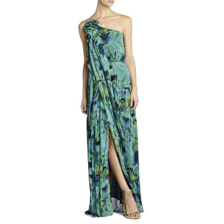 Nalda One-Shoulder Long Ruffle Dress