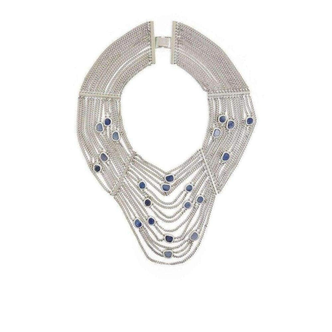 BCBGMAXAZRIA-Natural Stone Draped Chain Necklace - Runway Catalog