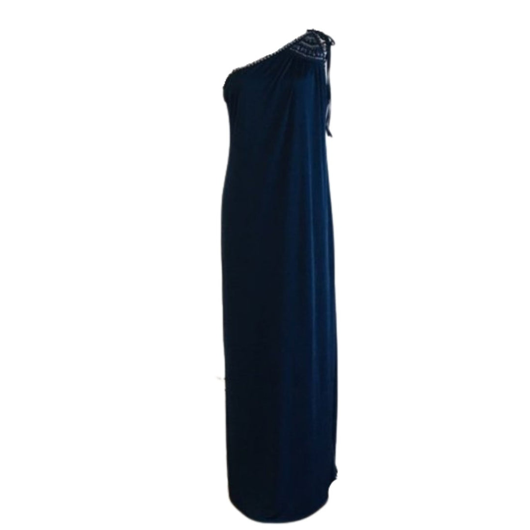 Navy One Shoulder Dress
