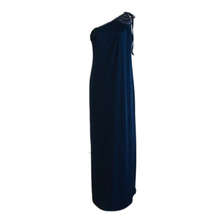 Navy One Shoulder Dress