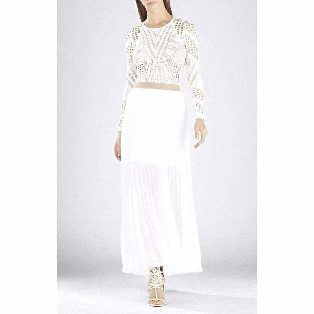 Nikyee Mixed Pointelle Long Sleeve Top