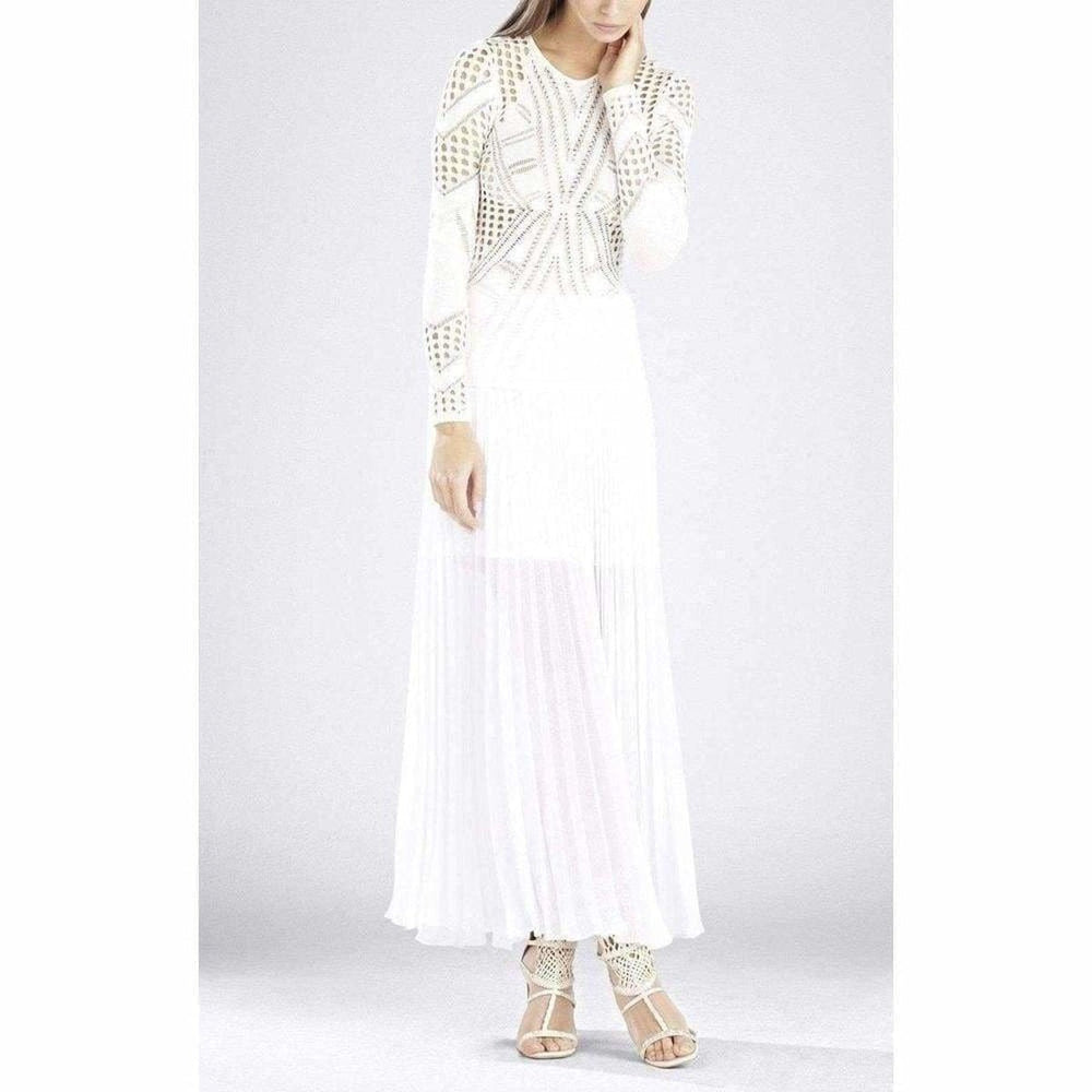 BCBGMAXAZRIA-Nikyee Mixed Pointelle Long Sleeve Top - Runway Catalog