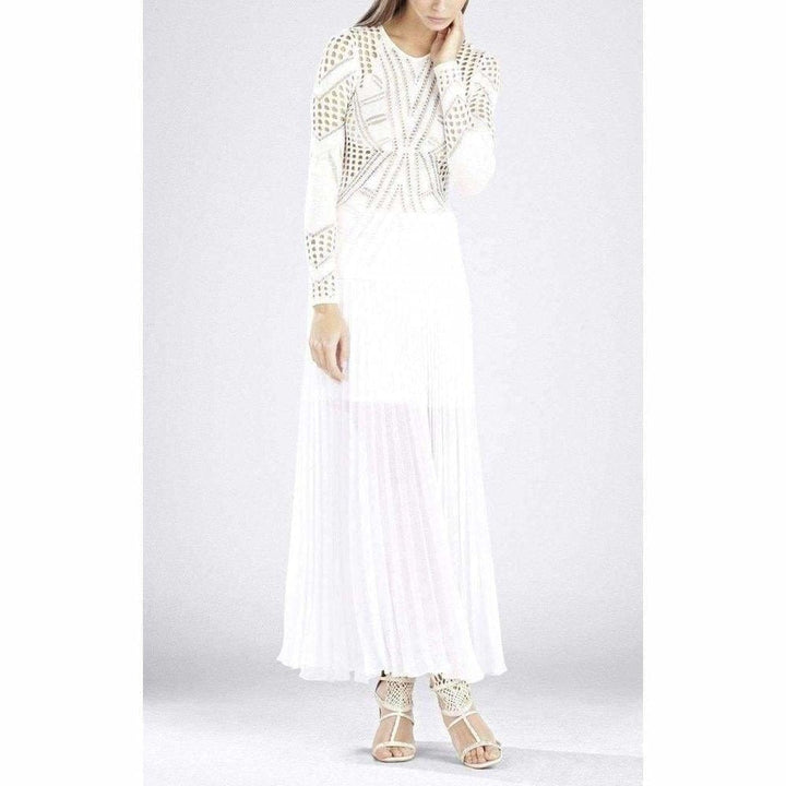 BCBGMAXAZRIA-Nikyee Mixed Pointelle Long Sleeve Top - Runway Catalog