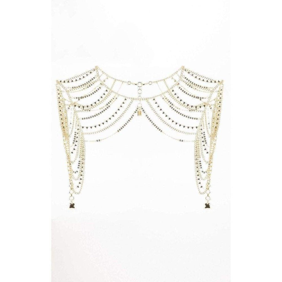 BCBGMAXAZRIA-Novelty Gold Chain Shoulder Piece - Runway Catalog