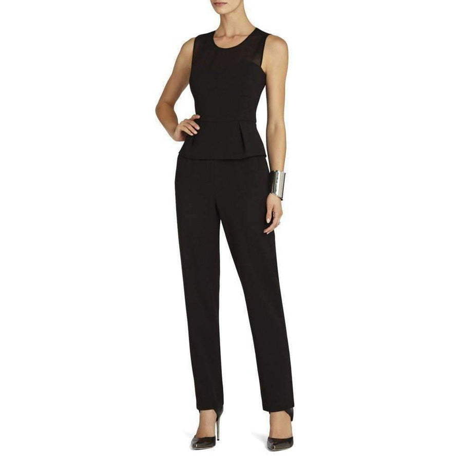 BCBGMAXAZRIA-Oliana Black Bustier Pantsuit - Runway Catalog