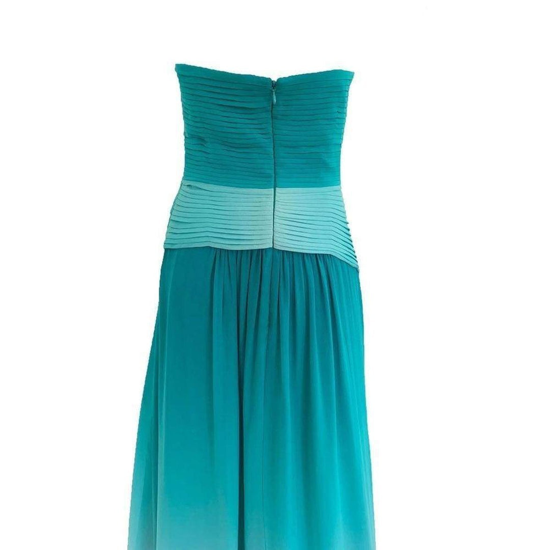 Ombre Everglade Silk Chiffon Maxi Dress