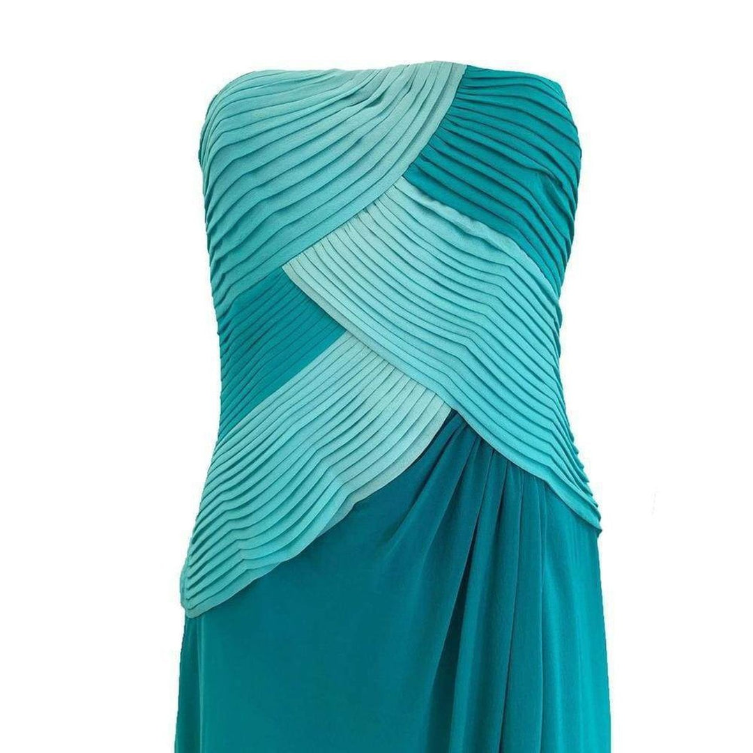 Ombre Everglade Silk Chiffon Maxi Dress