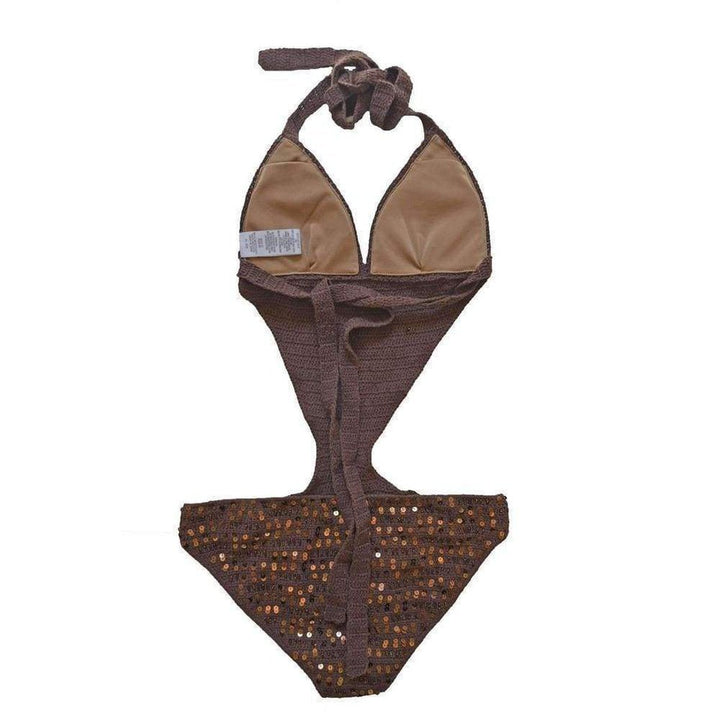 One Piece Sequined Crochet Swimsuit