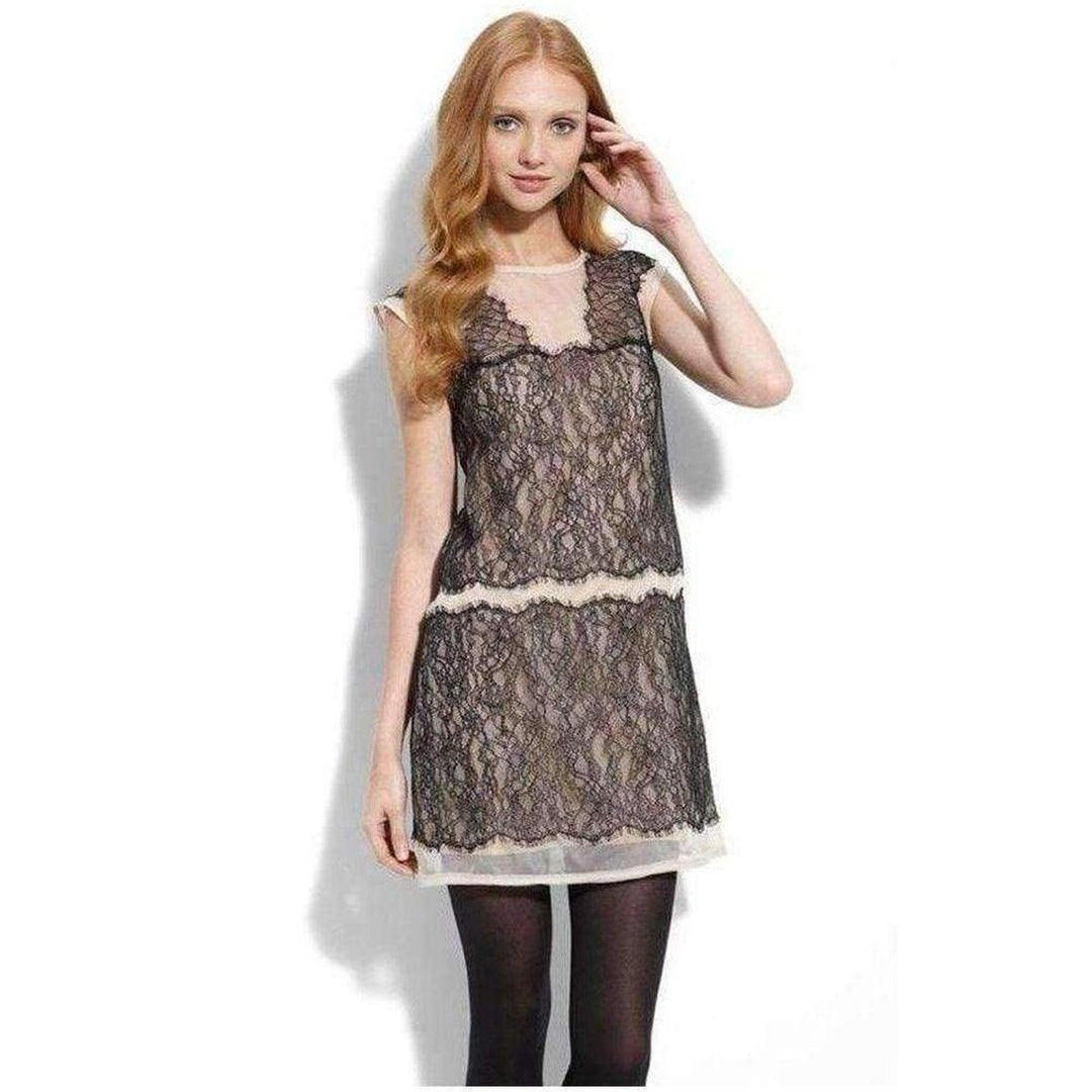 BCBGMAXAZRIA-Organza Lace Sheer Sleeveless Dress - Runway Catalog