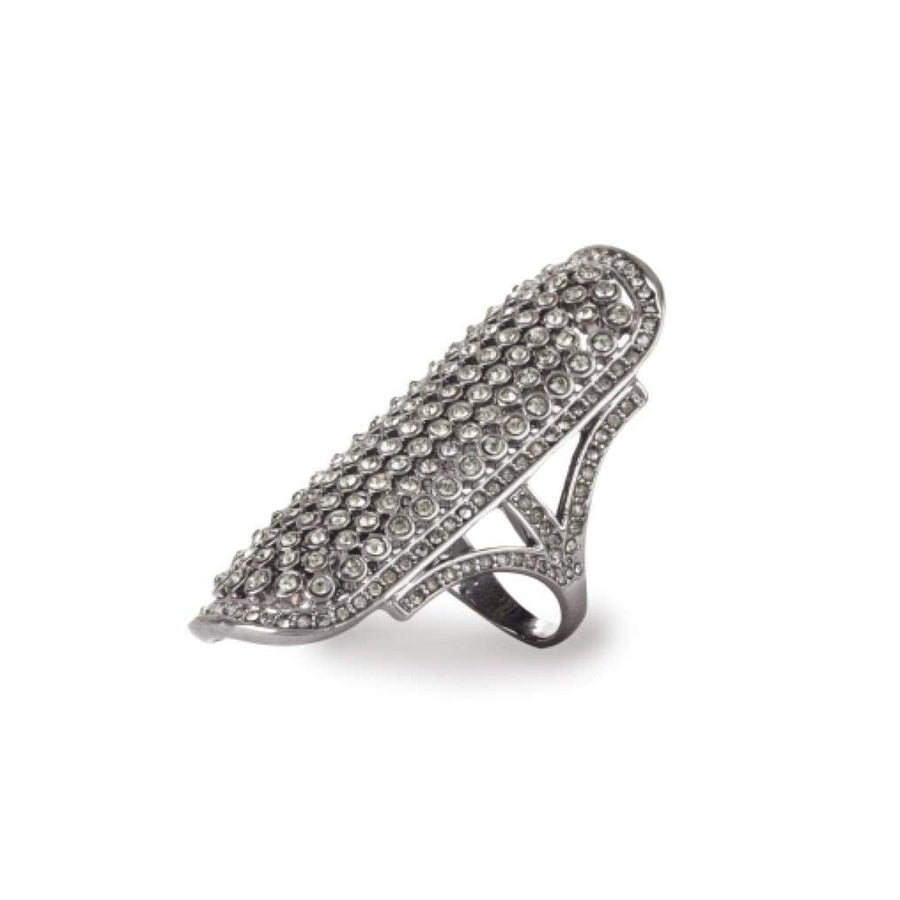 BCBGMAXAZRIA-Oval Rhinestone Pave Ring - Runway Catalog