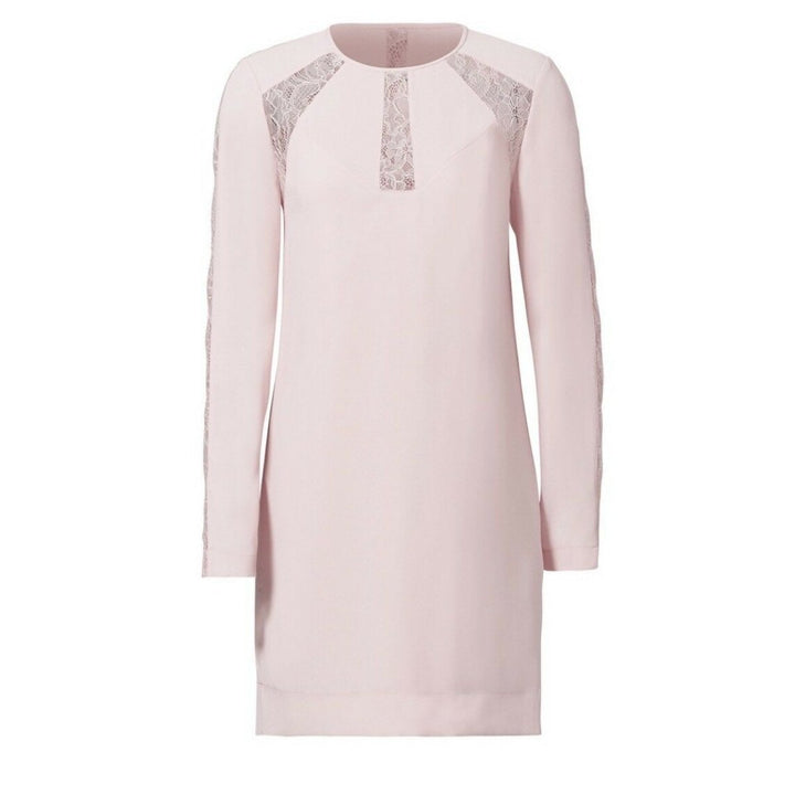 BCBGMAXAZRIA-Payten Long-Sleeve Lace-Insert Shift Dress - Runway Catalog