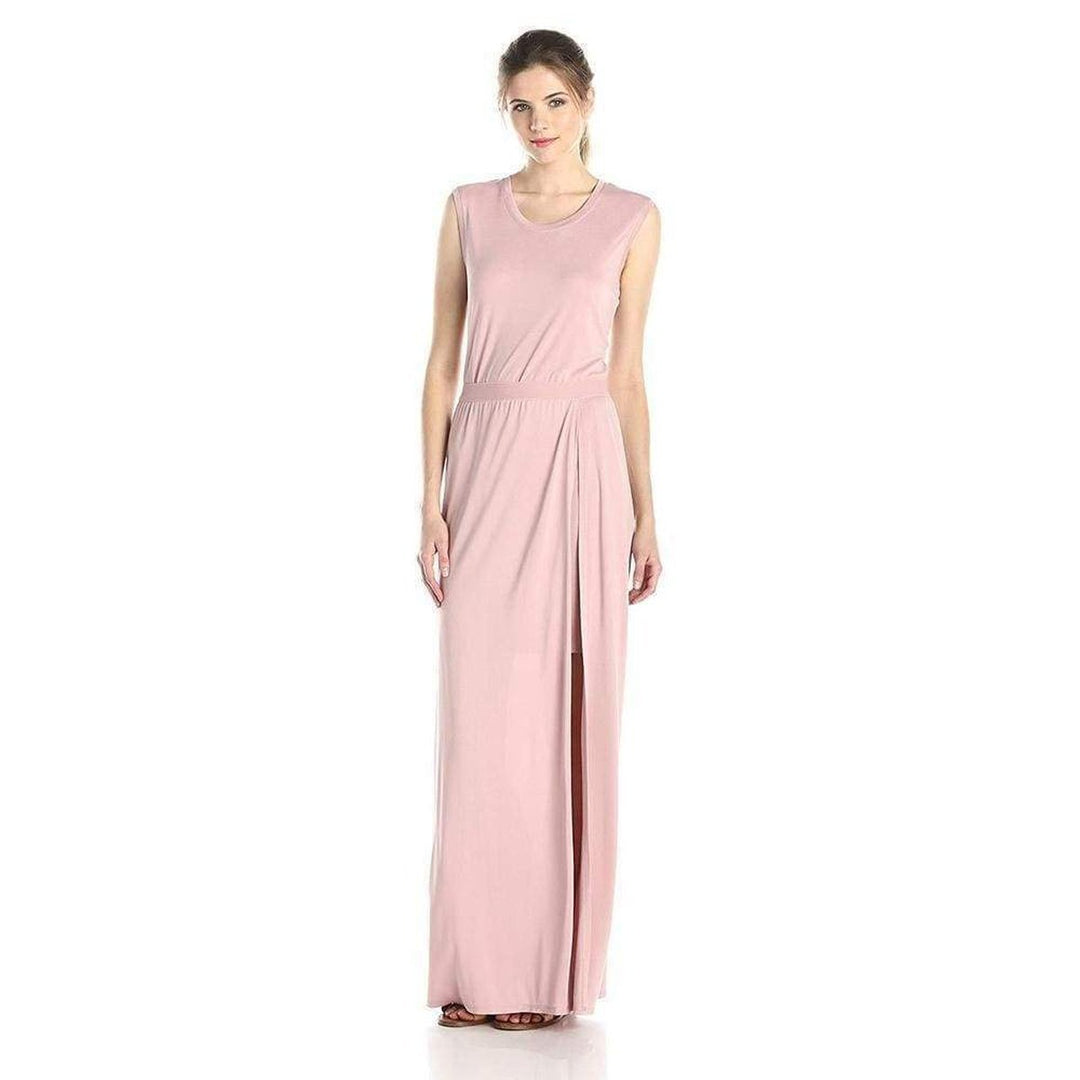BCBGMAXAZRIA-Pink Mylie Front Slit Long Dress - Runway Catalog