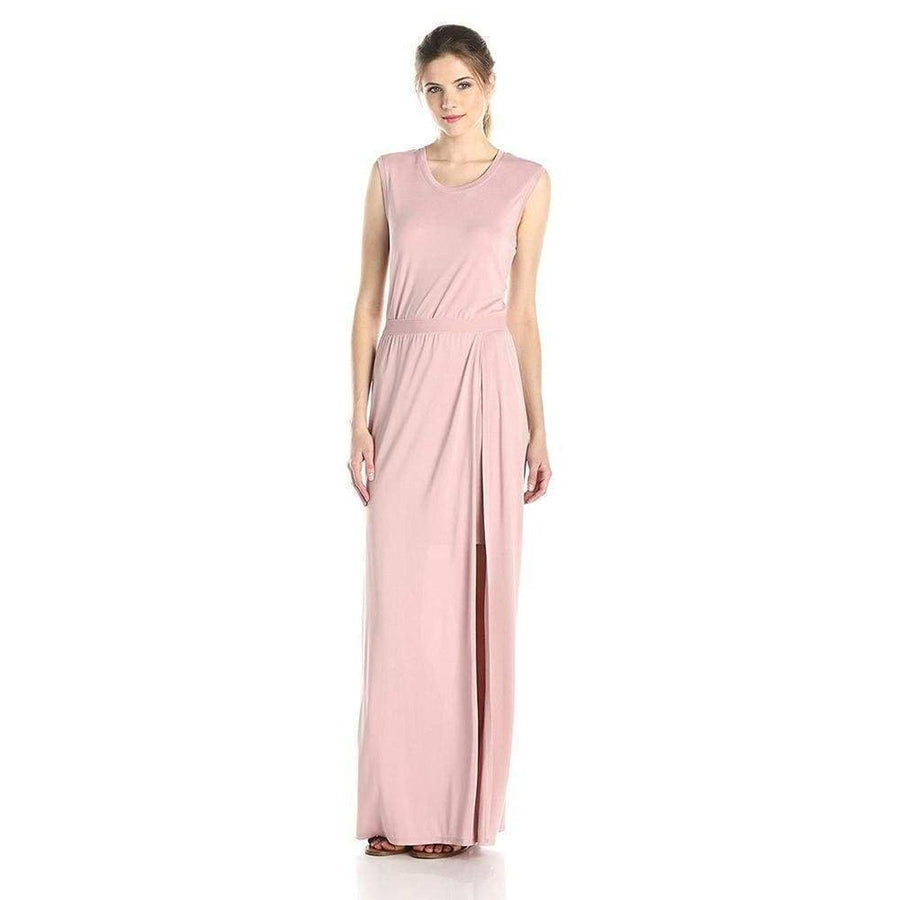 BCBGMAXAZRIA-Pink Mylie Front Slit Long Dress - Runway Catalog