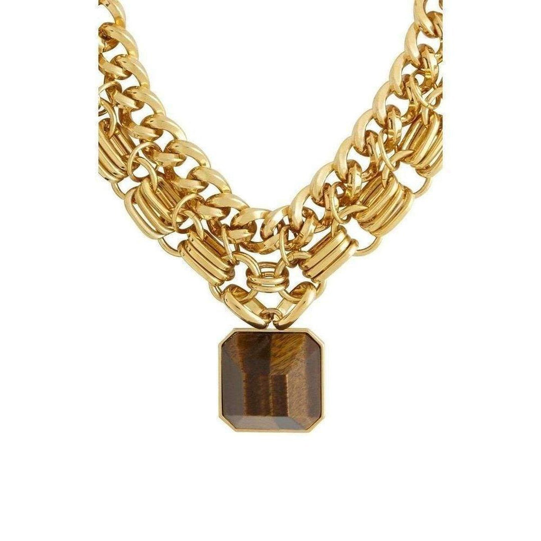 Pyramid Stone Pendant Necklace