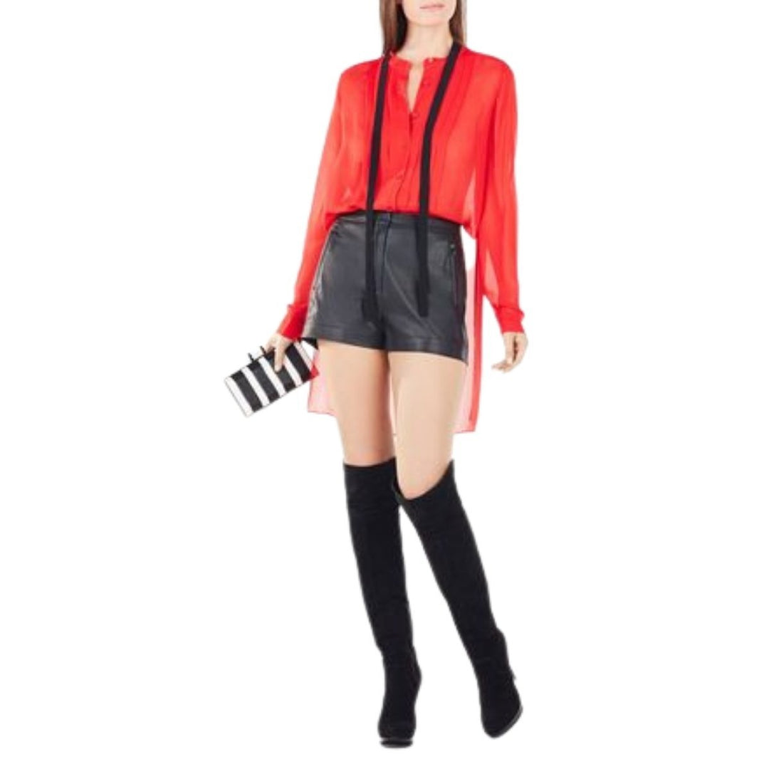 Red Berry Kristian Pleated Button-Up Shirt