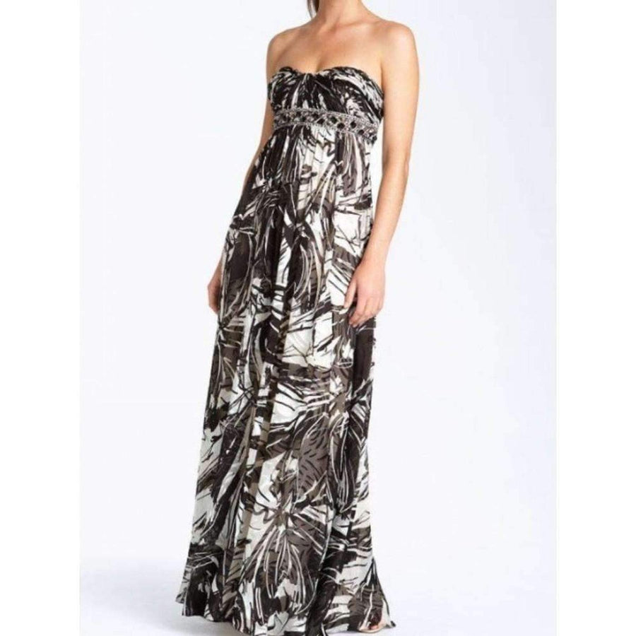 BCBGMAXAZRIA-Rhinestone Embellished Full Length Gown - Runway Catalog