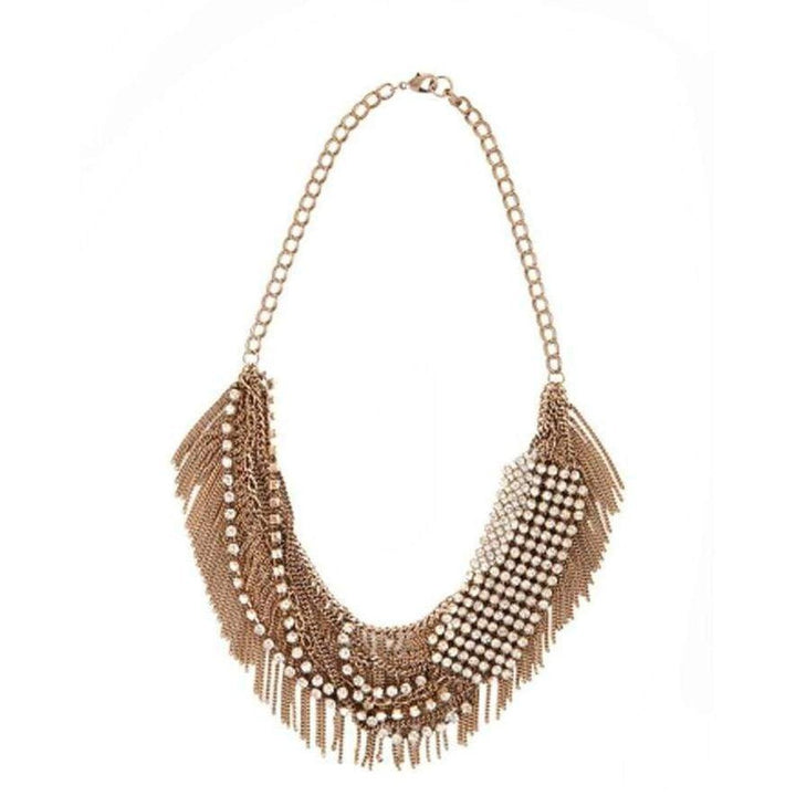 Rhinestone Fringe Necklace
