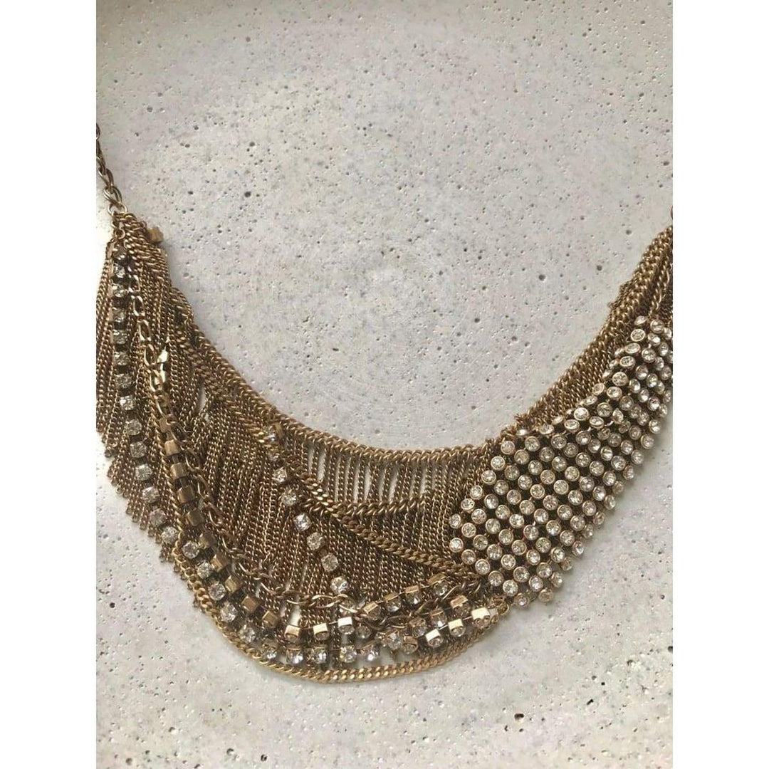 Rhinestone Fringe Necklace