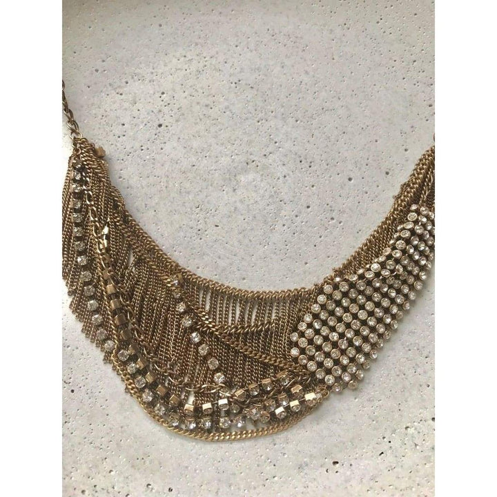 Rhinestone Fringe Necklace