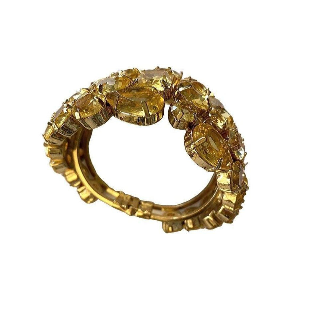Rhinestone Stone Cuff Bracelet