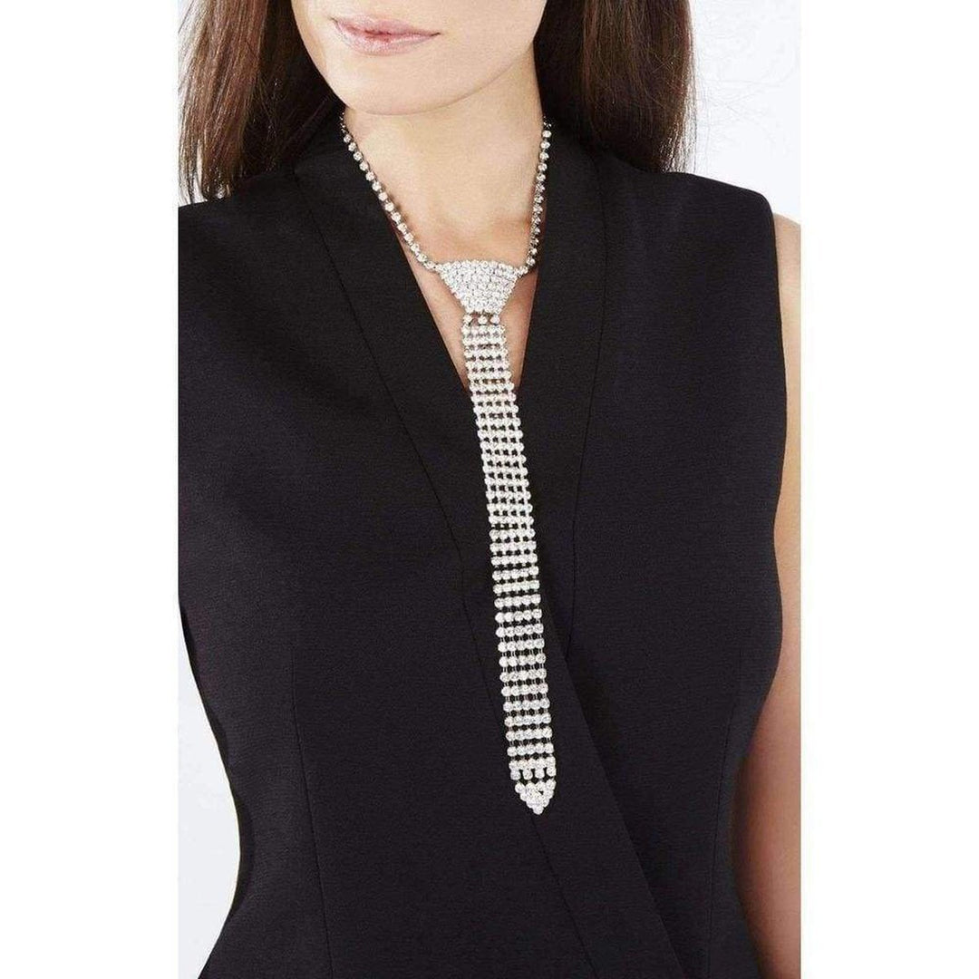 Rhinestone Tie Necklace