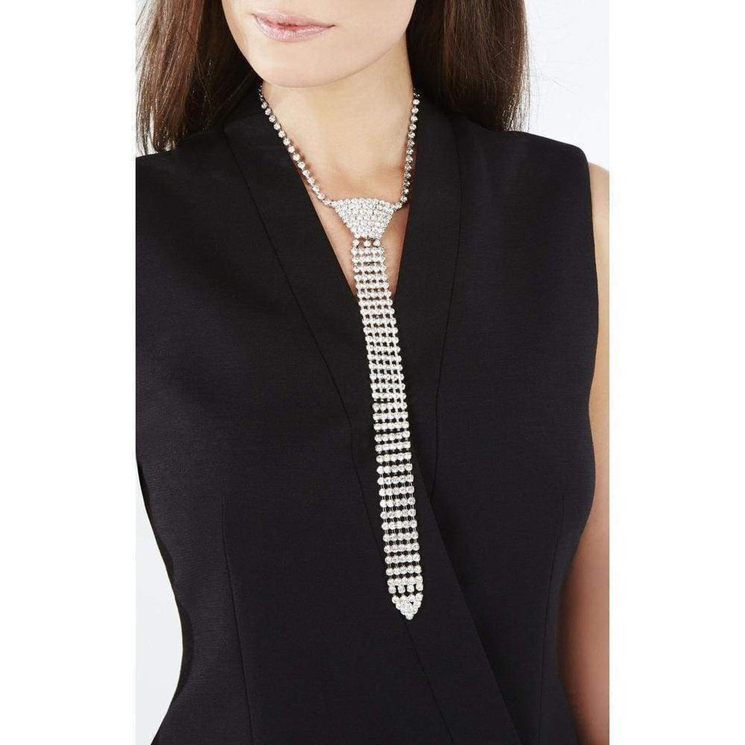 Rhinestone Tie Necklace